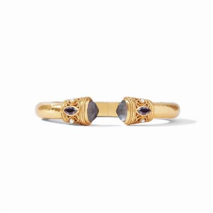 Picture of Julie Vos Monaco - Monaco Demi Cuff Bracelet In Iridescent Charcoal Blue