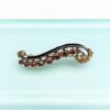 Picture of Stunning Victorian Era 14K Gold, Garnet & Cobalt Blue Enameled Bar Brooch