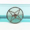 Picture of Art Deco Era Camphor Glass Brooch In Rhodium Plated Metal With Paste Center Stone