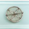 Picture of Art Deco Era Camphor Glass Brooch In Rhodium Plated Metal With Paste Center Stone