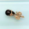Picture of Vintage Russian 14K Gold, Smoky Quartz, Black Enamel & Diamond Egg Pendant