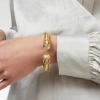 Picture of Julie Vos Monaco - Monaco Demi-Hinge Cuff Bracelet In Iridescent Jade Green