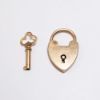 Picture of Antique Victorian Era 12k Rose Gold Working Heart Lock Charm/Pendant with Key