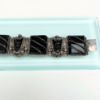 Picture of Vintage Taxco Sterling Silver & Carved Black Onyx Aztec Warrior Mask Bracelet 
