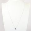 Picture of 14k White Gold & 0.75ct Blue Topaz Pendant Necklace with Diamond Halo