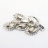 Picture of Vintage Signed Weiss Blue Rhinestone Stylized Leaves Brooch