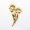 Picture of Vintage Gilt Sterling Silver Hector Aguilar for Coro Flower Brooch with Blue Rhinestone Accents