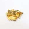 Picture of Vintage Signed Christian Dior Gold Tone Leaf Earrings with Yellow Rhinestones