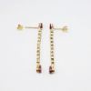Picture of 14k Yellow Gold & Pear Cut Ruby Drop Earrings with Diamond Accents