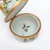 Picture of Retired White Bunny Rabbit Eating Lettuce With Blue & Yellow Flowers Trinket Box