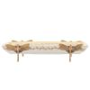 Picture of Rectangular Ceramic Floral Tray with Yellow Border & Dragonfly Feet
