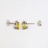 Picture of 14k White Gold & Pear Cut Golden Beryl Earrings with Diamond Accents 