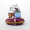 Picture of Limoges Porcelain Hugging Rabbit Couple Trinket Box
