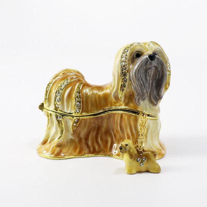 Picture of Kingspoint Designs Dharma the Lhasa Apso Trinket Box with Matching Necklace