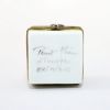 Picture of Retired Limoges Porcelain Double Hinged Trinket Box with Thistles & Clovers by Eximious