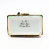 Picture of Limoges Porcelain Kissing Children on Bench Trinket Box