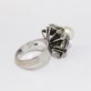 Picture of Vintage 14k Textured White Gold, Pearl & Diamond Ballerina Ring