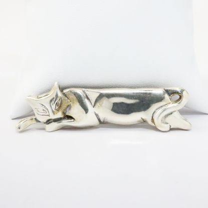 Picture of 1984 Tiffany & Co. Sterling Silver Lounging Cat Brooch