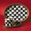 Picture of MacKenzie-Childs Courtly Check Rattan & Enamel Small Serving Tray