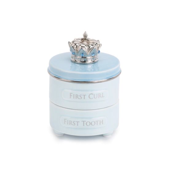 Picture of Blue First Tooth & Curl Keepsake Box by Demdaco