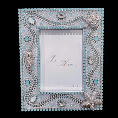 Picture of Isabella Adams Pacific Opal Crystal Frame With Sea Creatures 5X7" 