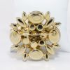 Picture of Vintage Alice Caviness Green & Yellow Rhinestone, Glass Cabochon & Givre Glass Brooch & Earring Set