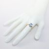 Picture of Antique 14k Yellow Gold & Synthetic Blue Spinel Ring with Milgrain Heart Details
