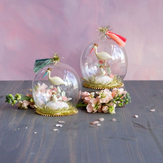 Picture of One Hundred 80 Degrees Baby Girl Royal Stork Dome Ornament