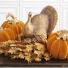 Picture of Antiqued Gold Turkey Centerpiece Figurine