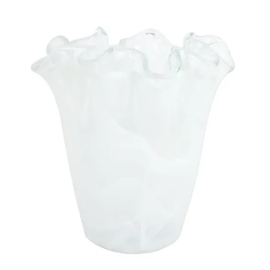 Picture of Vietri Onda glass White Ruffled Vase