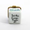 Picture of Limoges Porcelain Perfume Casket with Forget-Me-Not Flowers & Single Perfume Bottle Trinket Box 