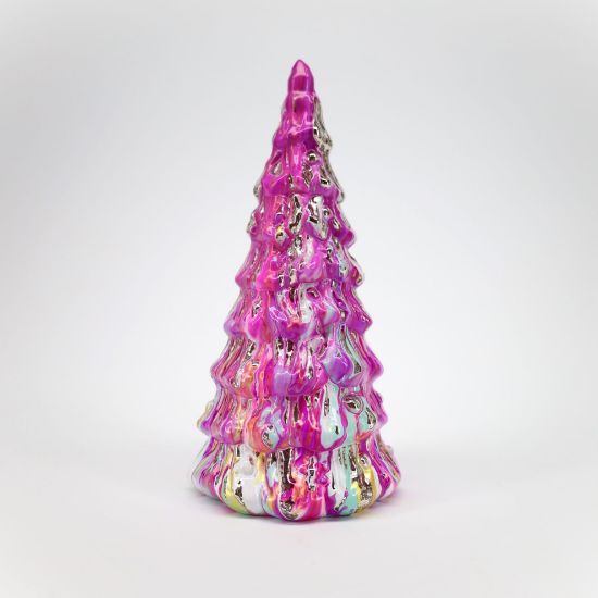 Picture of One Hundred 80 Degrees Medium Hot Pink Marbled Glass Tree By Glitterville