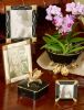 Picture of Jay Strongwater Leland Pavé Corner Square Frame - Jet Black