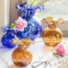 Picture of Vietri Hibiscus Glass Medium Bud Vase - Brown Tortoiseshell