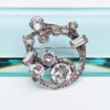 Picture of 1942-45 Eisenberg Brooch & Clip-On Earring Set In Clear Rhinestones