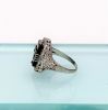 Picture of Art Deco Era 10K White Gold Filigree, Black Onyx & Enamel Order Of The Eastern Star Ring