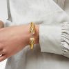 Picture of Julie Vos Monaco - Monaco Demi-Hinge Cuff Bracelet In Iridescent Jade Green