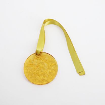 Picture of Lalique 1991 'Gui' Amber Mistletoe Annual Christmas Ornament