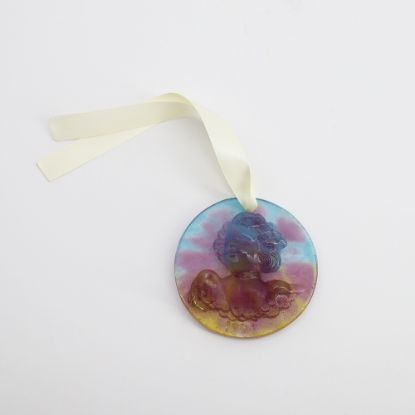 Picture of Daum 1994 Paté de Verre Glass 'Cherub' Christmas Ornament