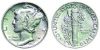 Picture of 90% Silver U.S. Dimes – Roosevelt & Mercury – Random Dates (1964 & Prior).