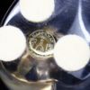 Picture of Baccarat Crystal Gold Tone Lotus Flower on Glass Heart Paperweight