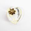 Picture of Baccarat Crystal Gold Tone Lotus Flower on Glass Heart Paperweight