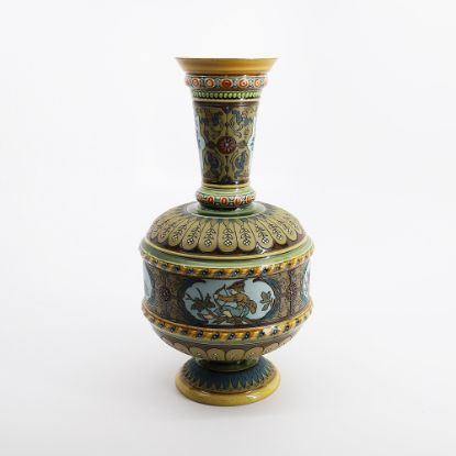 Picture of Villeroy & Boch 12.5" Art Nouveau Aesthetic Mettlach Vase Style 1591  c. 1880's