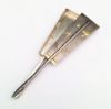 Picture of Antique 1868-1912 Japanese Jungin Silver Ogi (Fan) Shaped Trinket Box with Gold Detailing