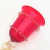 Picture of Antique Salviati Murano Ruby Red Venetian Glass Goblet with Golden Dolphin Stem
