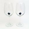 Picture of Vintage Pair of Murano Glass Red Wine Goblets with Figural Grapes in Bowl