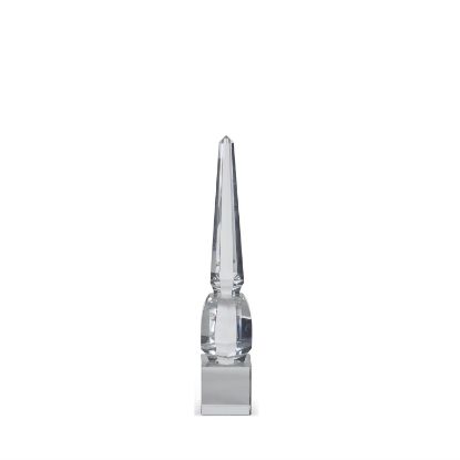 Picture of K&K Interiors 13" Clear Faceted Crystal Obelisk