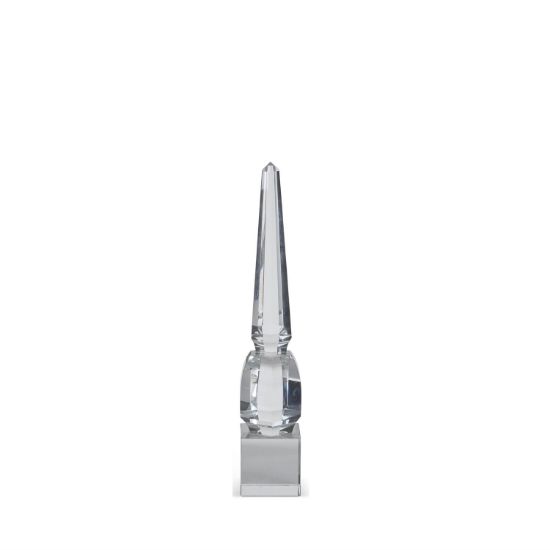 Picture of K&K Interiors 13" Clear Faceted Crystal Obelisk