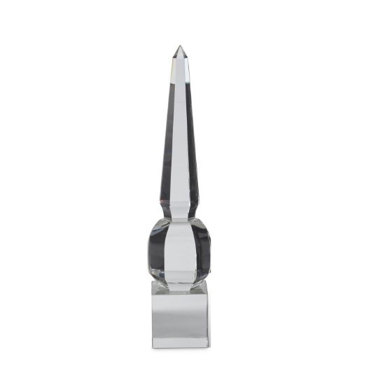 Picture of K&K Interiors 16.75" Clear Faceted Crystal Obelisk