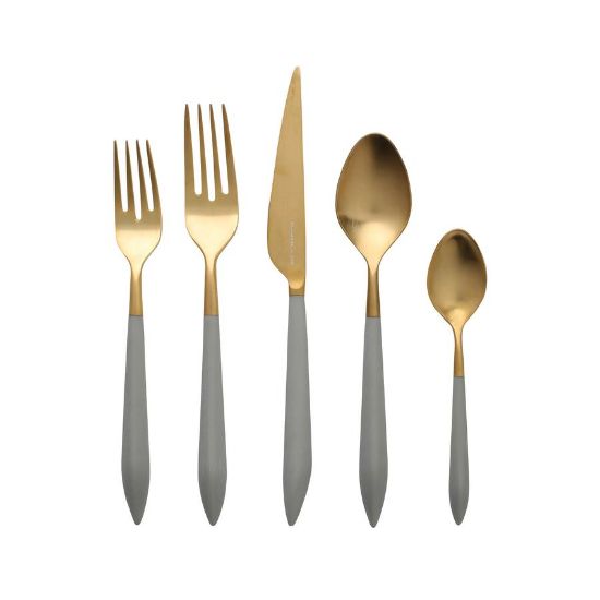Picture of Vietri Ares Oro Light Gray 5-Piece Place Setting